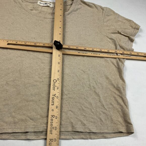 Natural Life Linen T-Shirt Heathered Beige Earthy Short Sleeve Breathable Tee M - Picture 6 of 10